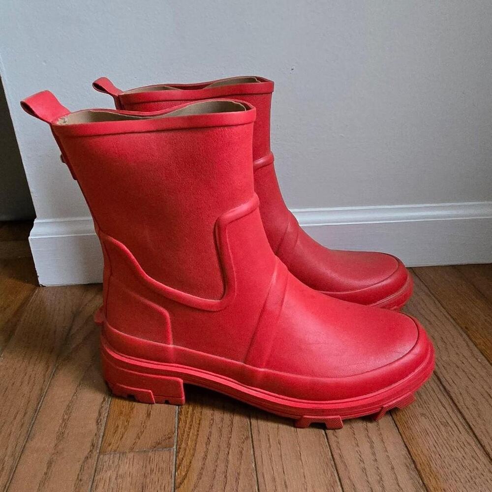 rag & Bone red rain boots 40